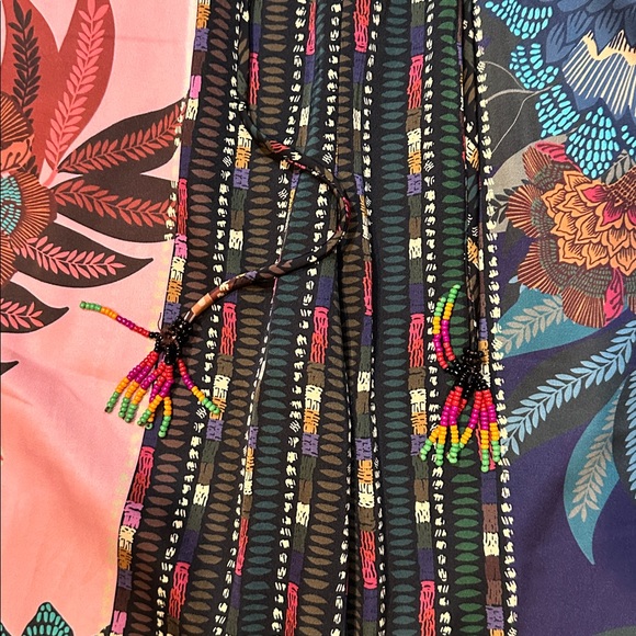 NEW! House of Harlow Scarf Print Satin Pull on Floral Print Pants M Boho - Picture 7 of 9